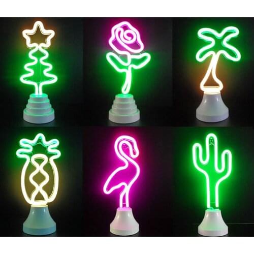 Lovely Palm tree Battery Neon light home decoration small neon lamp