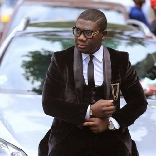 ANNIEBRITNEY 3 Piece Brown Velvet Men Formal Slim Fit Suit Custom Skinny Groom Wedding Tuxedo 2 Piece Slim Fit Prom Wedding Suit