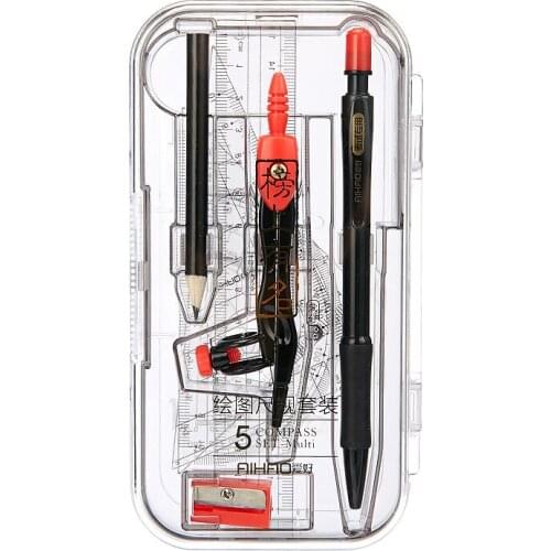 Stationery student drawing set 8 piece set compass ruler set set ruler Item No. 7709