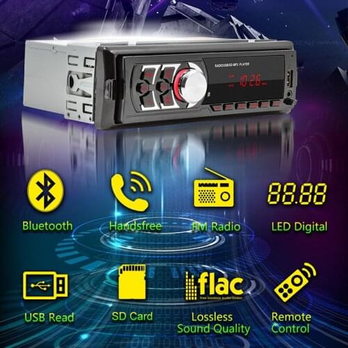 2021 NEW 1781E Detachable Single Din Car Radio MP3 Player Reliable Auto BT Wireless FM Radio Music Player for 12V Vehicles