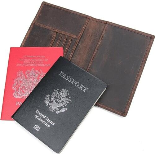 Top Quality Men Credit Card Holder Genuine Leather Passport Cover Travel Passport Holder Bag Passport Case Wallet Driver License