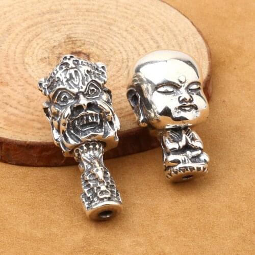 Wholesale S925 Silver Fashion Jewelry Accessories Bare Body Cartoon Demon Monk Bracelets Three-Way Beads