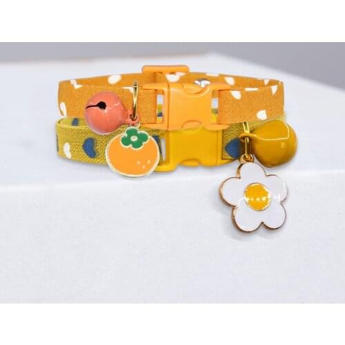 Cute Print Cat Breakaway Light Collar with Pendant Pet Dog Neck Belt Collars Kitten Accessories Pet Product Cat Collar