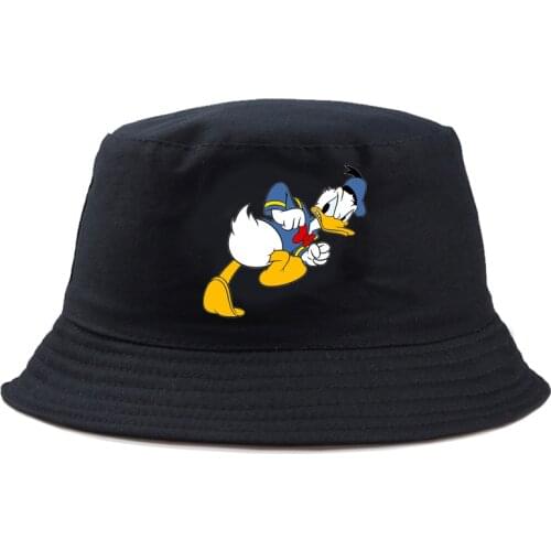 Disney Donald Duck Bucket Hat Sunscreen New Fisherman Hat Man Woman Double-sided For Kids Bucket Hat Graphic Panama Cap Spring
