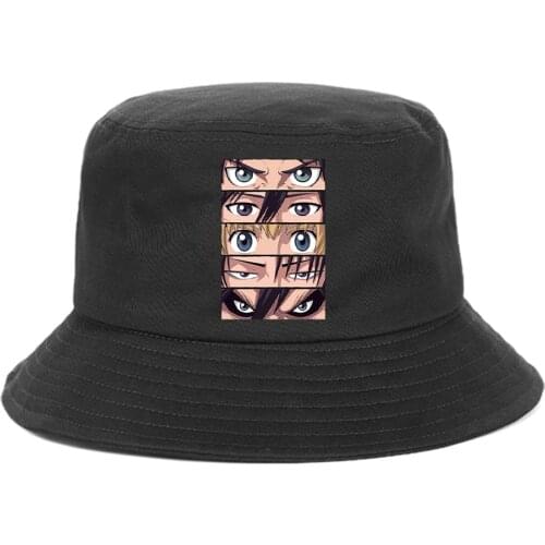 Attack On Titan Anime Hat Men Fisherman Cap Harajuku Sunscreen Sun womens Bucket Hats Fashion Outdoor Mens Panama Casual Hat