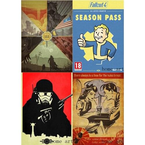 Fallout 4 Poster Clear Image Wall Stickers Home Decoration High Quality Prints White Coated Paper home art Brand