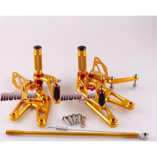 GZYF Adjustable Motorcycle Rearset Rear Set Footpegs For Yamaha YZF R6 2003-2005 & YZF R6S 2006-2009 Gold