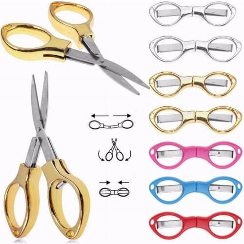 Stainless Steel Foldable Scissors Portable Scissors For Tailor Cross Stitch DIY Handmade Clothing Sewing Tool Craft Accessories