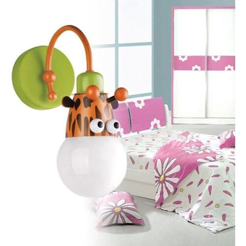 Modern My Kids Room Cute Zoo Children Semi Wall Light Lamp for baby bedroom Decor Lighting Fixture LED Suspension Lamps WA109