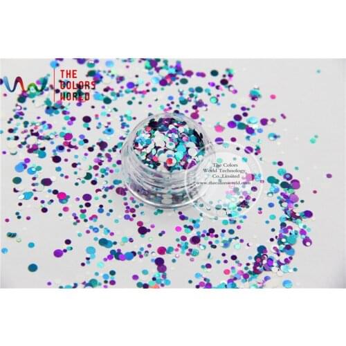 RAM321-169 Mix Colors Dot shapes round Glitter for nail art ,nail gel,makeup and DIY decoration