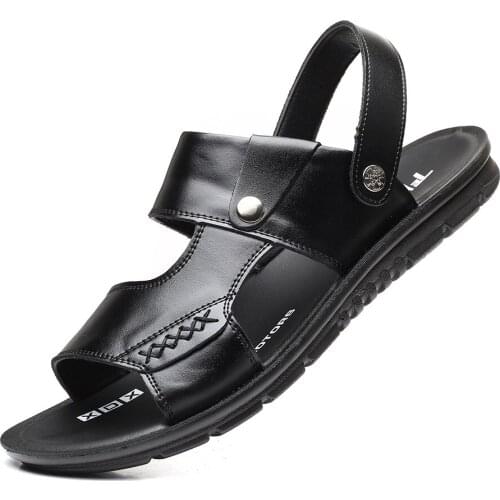 Weizhuo Men's Leather Sandals