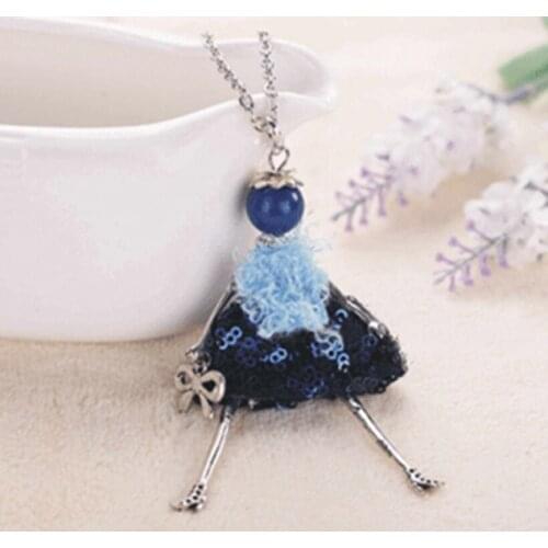 YLWHJJ new classic doll Statement necklace handmade sequined scarf piece womens Cute fashion Jewelry pendant retail Wholesale