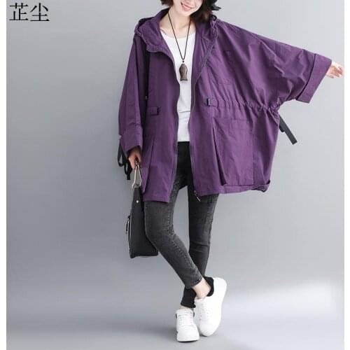 Women Bomber Jackets Coats 2019 Autumn Winter New Vintage Plus Size Korean Loose Zipper Hooded Lady Outerwear Female Clothes 5XL