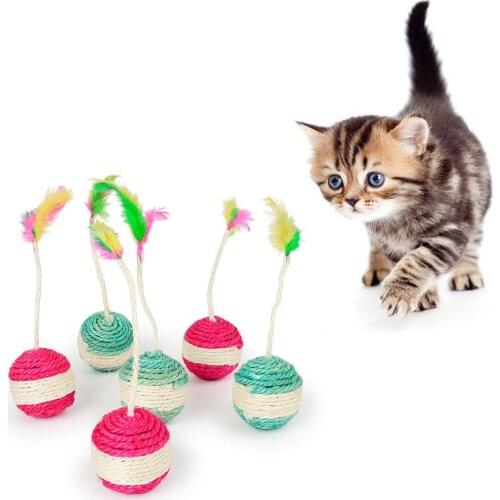 1pc Cat Toy Stick Feather Wand Toys Plastic Artificial Colorful Cat Teaser Toy Pet Supplies Random Color