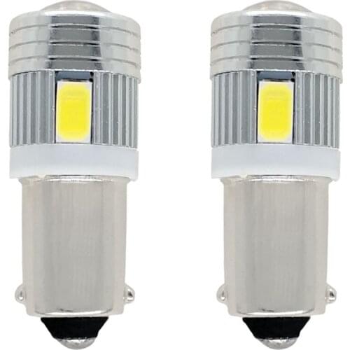 2pcs LED T4W BA9S Bulb 65630 5730 SMD Led Car Interior License Plate Light Automotive Lamp Auto 6000K White 12V