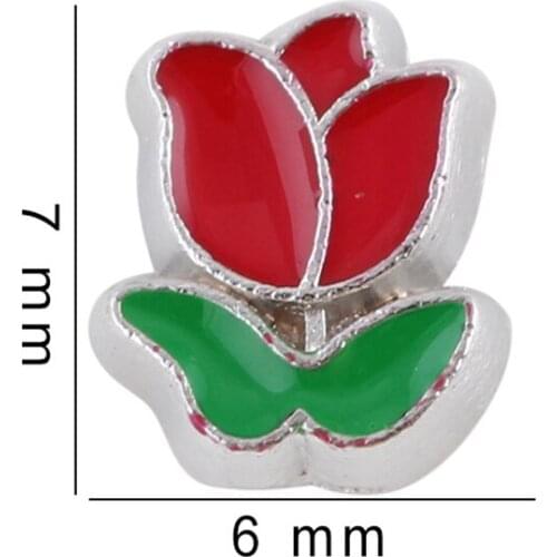 20Pcs/Lot Rose Alloy Floating Charms Hand-made DIY for Glass Lockets
