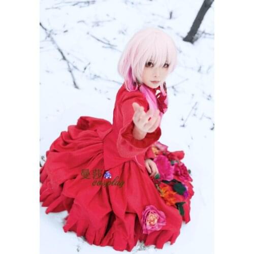 2016 Guilty Crown GC YUZURIHA INORI red flowers cosplay costume Custom Made