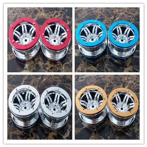 4PCS plating 2.2 inch Beadlock Wheel Rim Hubs for 1/10 RC Monster truck Rock Crawler rr10 r1 scx10 rc4wd Axial SCX10 YETI TF2