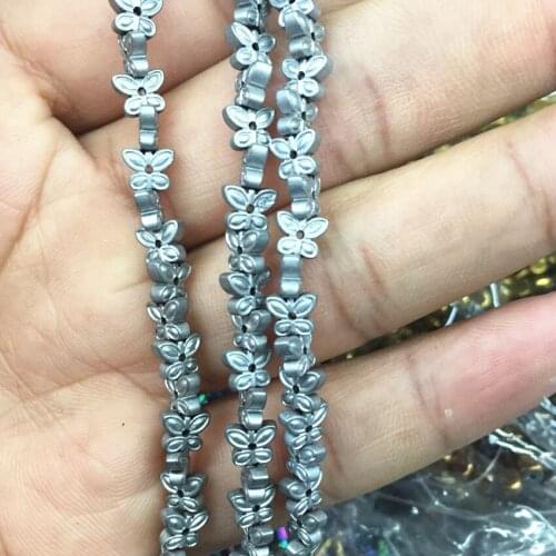 4 style natural stone hematite butterfly flower shape loose beads multicolor 6mm new fashion women jewelry findings 15inch B215