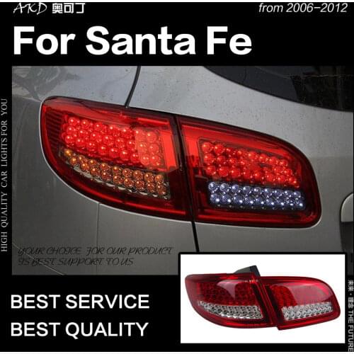 AKD Car Styling for Hyundai Santa Fe Tail Lights 2006-2012 SantaFe LED Tail Lamp DRL Signal Brake Reverse auto Accessories