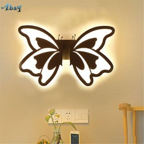 Art Deco Butterfly LED wall lamp acrylic for kids Bedroom corridor modern Living Room Decoration children Wall Light Fixtures