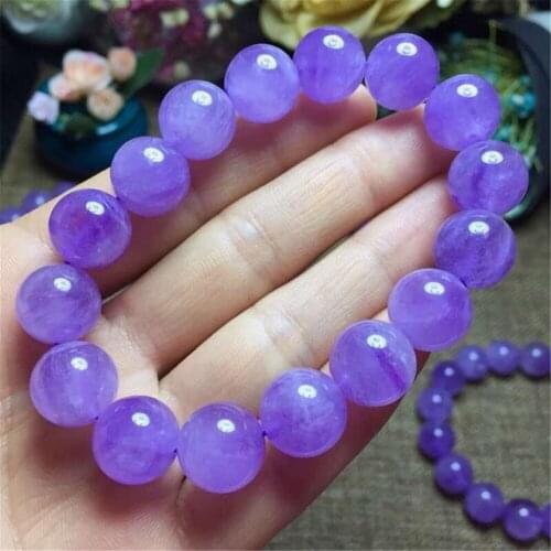 Top Natural Lavender Amethyst Quartz Bracelet For Women Men Purple Crystal Healing Luck Round Beads Stone Strands 8mm 10mm 12mm
