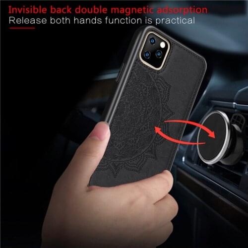 Magneti Cases For iPhone 11 Pro Max XS Max XR SE 2020 7 8 6S Plus Case 3D Printed Pattern TPU Bumper Flower Back Phone Cover Bag