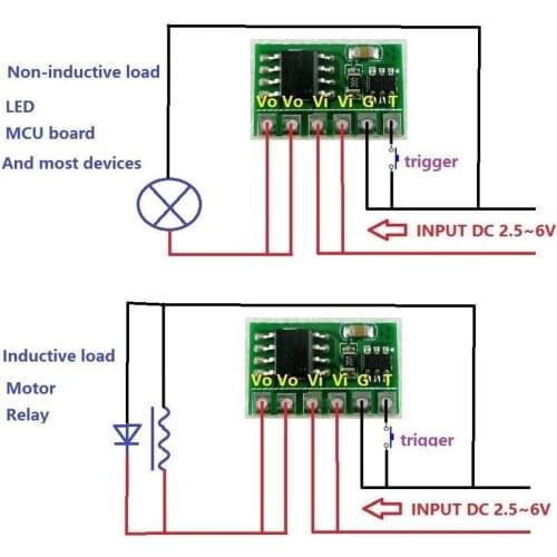 DYKB DC 2.5V-6V 3V 5V 6A Bistable Flip-Flop Latch Switch Circuit Module Button Trigger LED Relay Motor