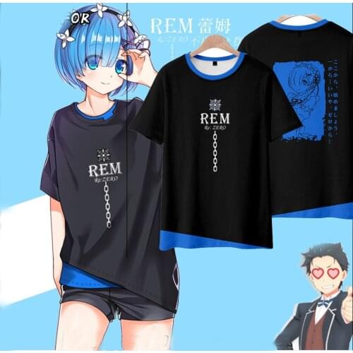 Anime Re:Life in a different world from zero Rem cosplay t-shirt Men women t shirt short-sleeve tops