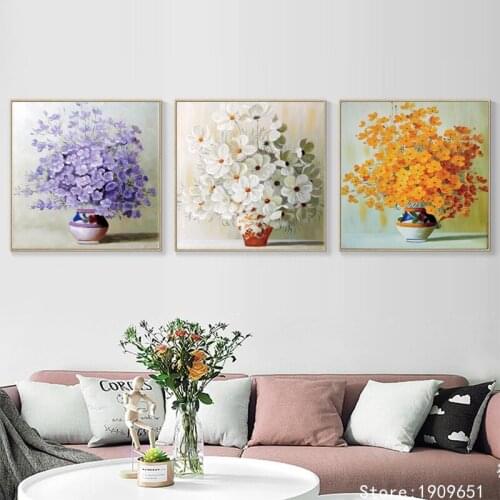 Cotton no frame modern fresh flowers scenery canvas printings oil painting printed on cotton home wall art decoration picture