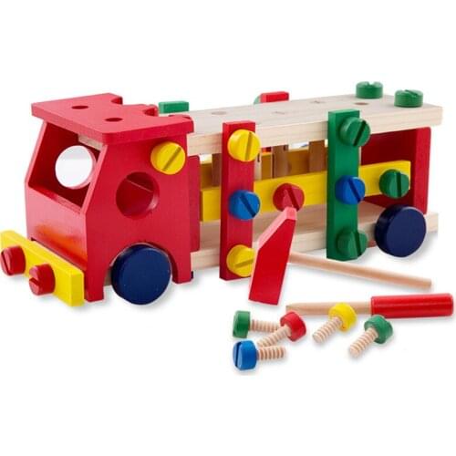 Toys for Kid Baby Educational Wooden Toy Disassembly Screw Nut Vehicle Car Knock Ball Developmental Baby Toys