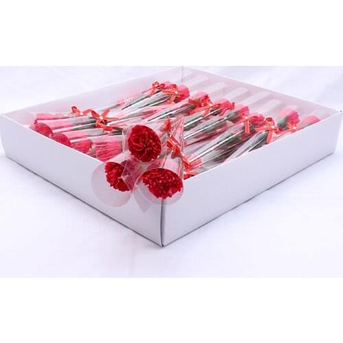 38pcs Artificial Carnation Soap Flower Head Eternal Flowers Bouquet Mothers Day Gift Box Handmade DIY Material for Wholesale