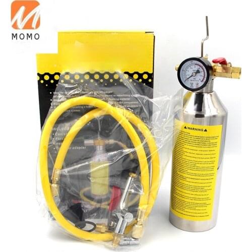JS399 Flush Canister Gun Kits Clean Tool Set R134a R12 R22 R410a R404a relief valve for Auto A/C Air Conditioning