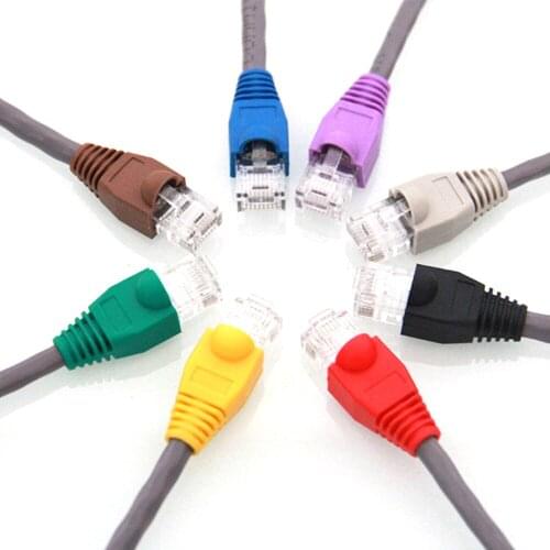 20PCS Multicolour RJ45 CAT6 CAT5e Adapter Cap Ethernet Network Cable Connector Protective Sleeve