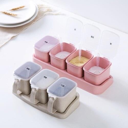 OTHERHOUSE Seasoning Box Spice Jar Can Set Salt Pepper Container Spice Organizer Condiment Dispenser Kitchen Cruet Spice Bottles