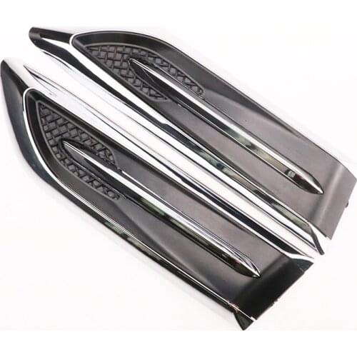Creative Car stickers Plastic Chrome Car Air Flow Fender Side Vent Decoration Grid False Air Outlet Car Styling Accessories