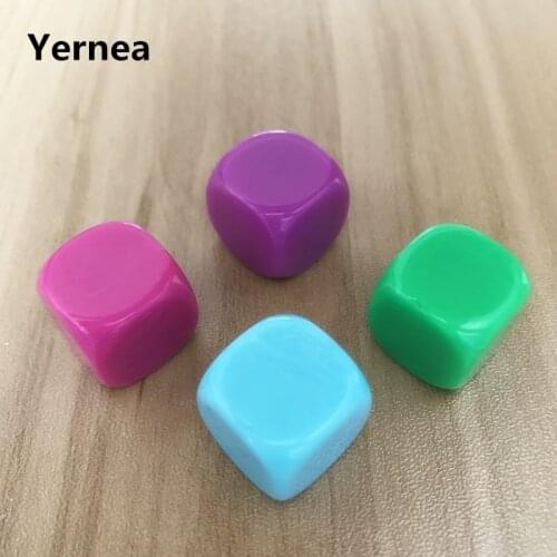 10Pcs/Lot 16mm Blank Dice Acrylic Rounded Corners Hexahedron Colour Dice Can Write Originality DIY Dice Set Yernea