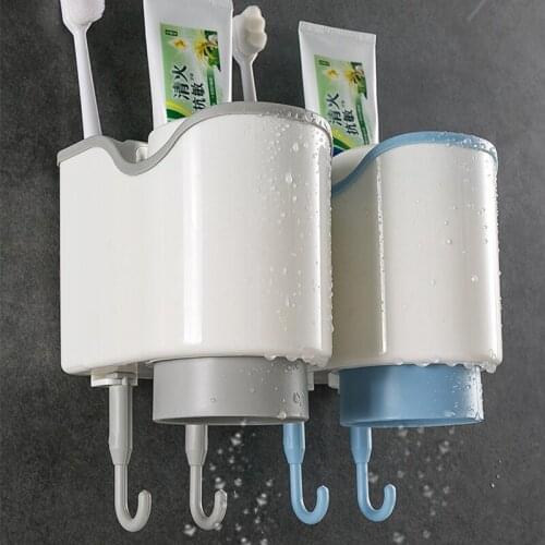 Magnetic Wall-mounted Toothbrush Holder Toilet Free Punch Rack Toothbrush Toothpaste Cup Storage Durable Bathroom Accessories