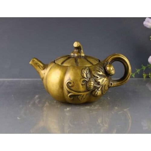 Copper Statue Brass pot, kettle, pumpkin shaped pot, household gift ornament