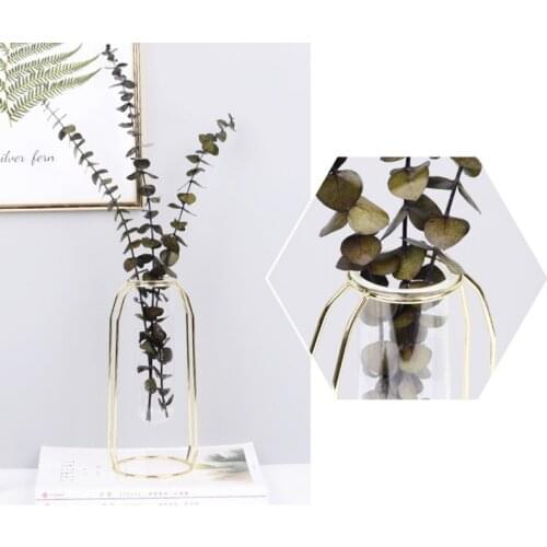 Metal Hydroponic Vase Stainless Steel Glass Test Tube Hanging Type Home Decoration Home Decoretion