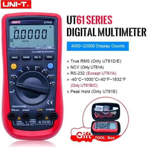 UNI-T UT61E LED Multimeter Digital Auto Range True RMS High Precision 22000 Counts Test Voltage Current Meter with EVA Box