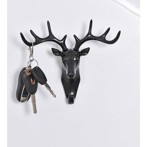 Wall Hanging Hook Vintage Deer Head Antlers for Hanging Clothes Hat Scarf Key Deer Horns Hanger Rack Wall Decoration