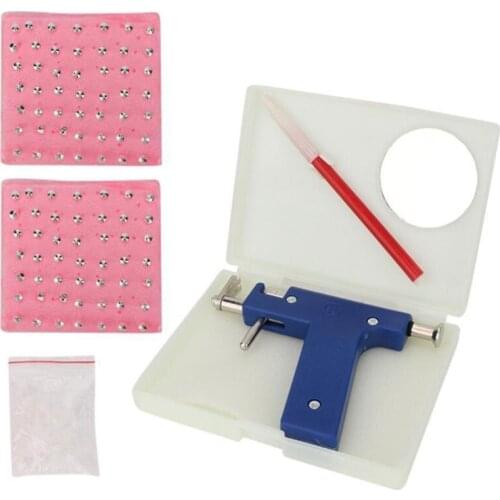 Stainless Steel Body Piercing Tool Kit Professional Ear Nose Navel Piercing Machine with Ears Studs Tools
