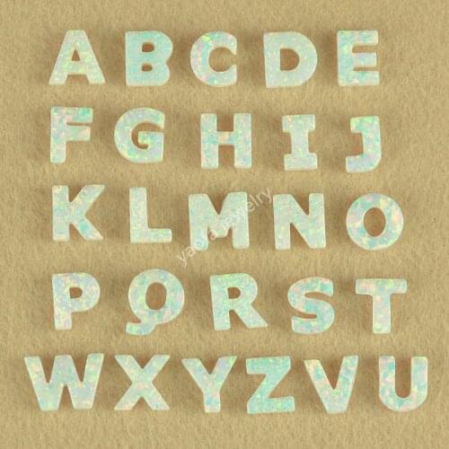 20pcs/lot opal supplier wholesale high quality synthetic opal 26 letters white fire opal in 78 colors