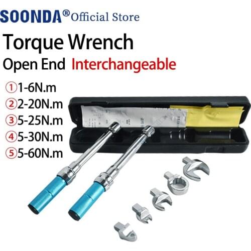 Preset Open End Interchangeable Torque Wrench Open End Spanner Torque Wrench 6N.m 20N.m 25N.m 30N.m 60N.m