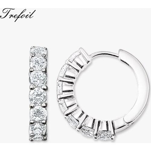 Hinged Hoops Earrings Creole Large CZ,2018 New Fashion Jewelry 925 Sterling Silver Trendy Brincos Wedding Gift For Women Girls