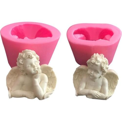 DIY Candle Silicone Molds European Retro Children Angel Wing Mould Art Female Women Portrait Sculpture Mold Candle Making