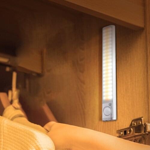 Smart 40/60LED Night Light PIR Motion Sensor Bar Lamp for Wardrobe Decoration