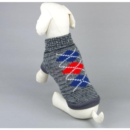 Cartoon Puppy Dogs Sweater Lattice Stylish Clothes For Pets Pink Black Knitted Sweaters For Small Medium Size Dogs Wholesale