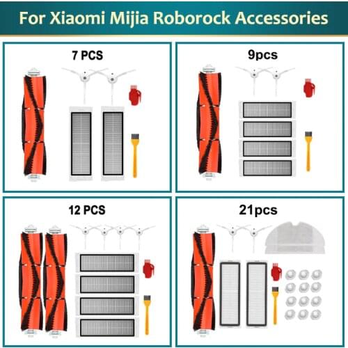 Hepa Filter Mop Cloth Main Brush for Xiaomi 1s Mijia Roborock S50 S5 Max S6 MaxV S6 Pure Accessories Robot Vacuum Cleaner Parts